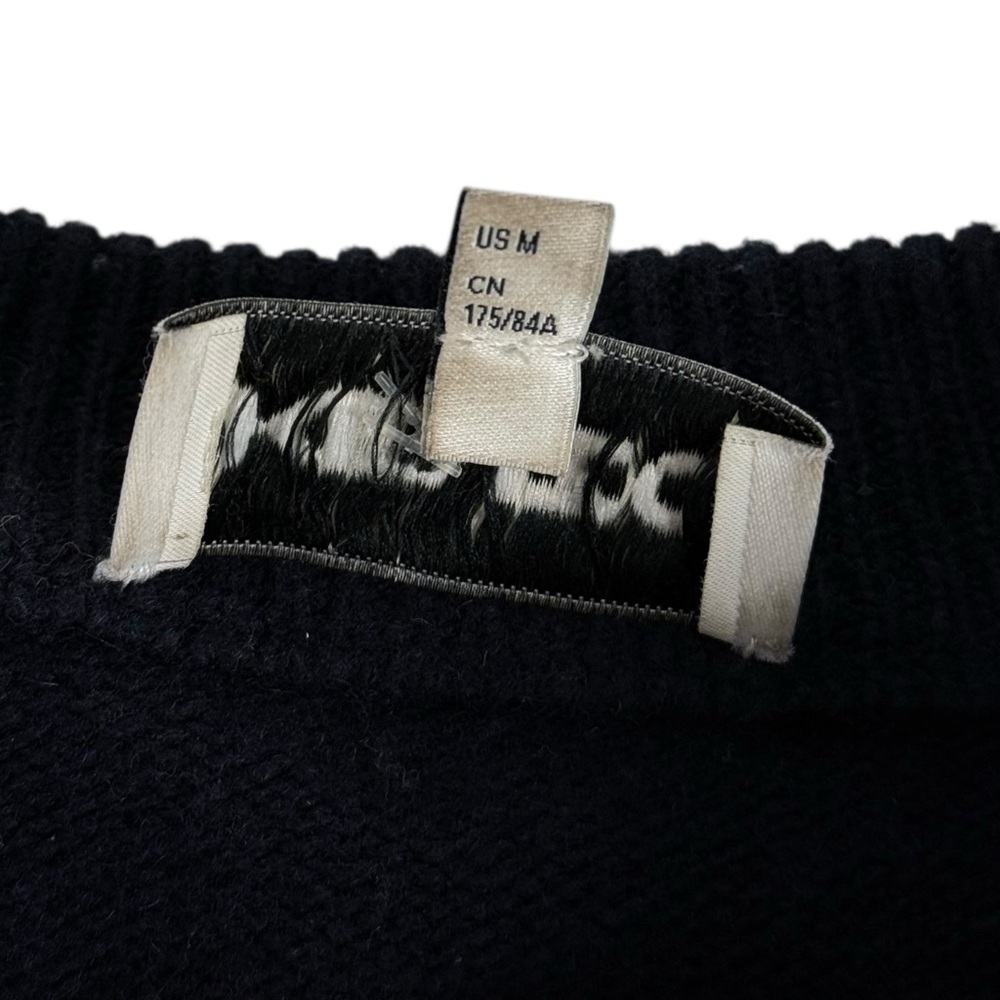Kenzo Mens Medium Sweater Wool Nylon Blend Blue Knit Logo Triko Crewneck Casual - Picture 8 of 10